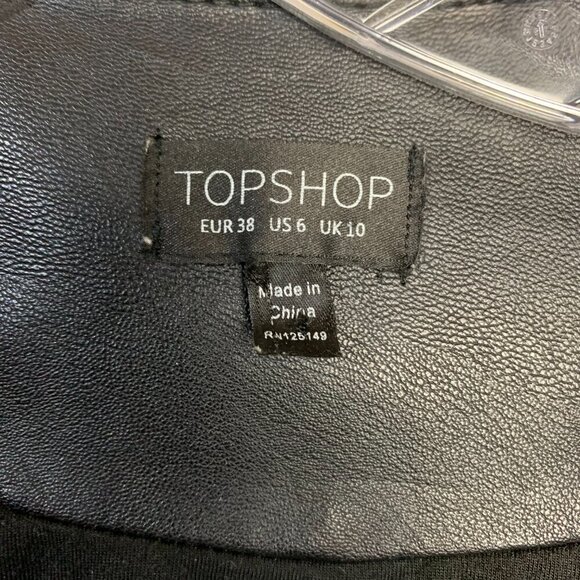 Topshop Black Faux Leather Moto Biker Jacket - Picture 8 of 16
